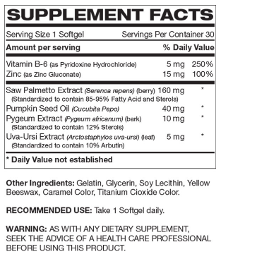 Saw Palmetto Complex supplement facts
