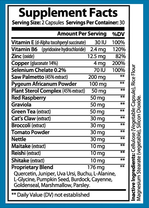 Prostate Support supplement facts