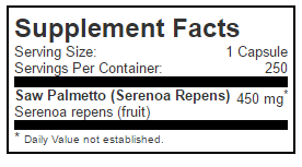 Saw Palmetto supplement facts