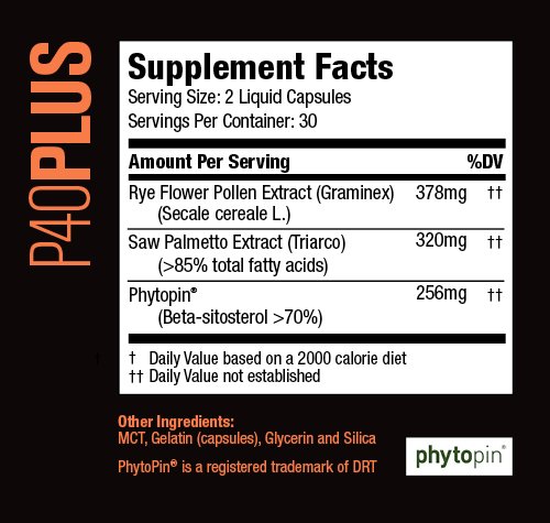 P40 Plus supplement facts