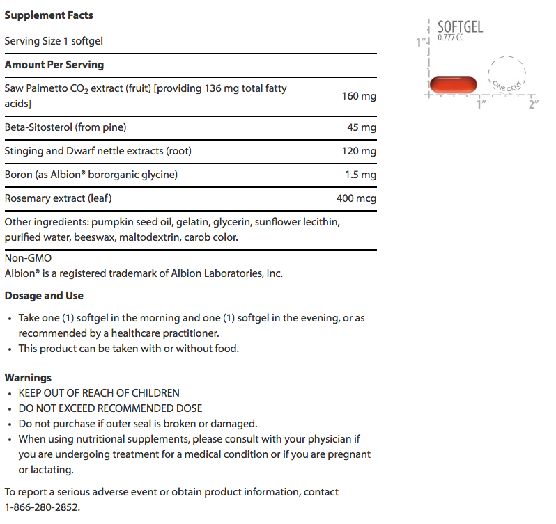 Palmetto Guard supplement facts