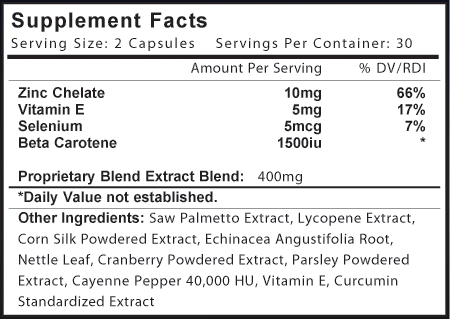 Prostacet supplement facts