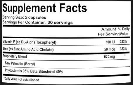 Prostamax supplement facts