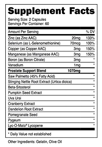 Prostarelief supplement facts