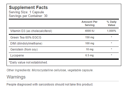 Prostate-D supplement facts