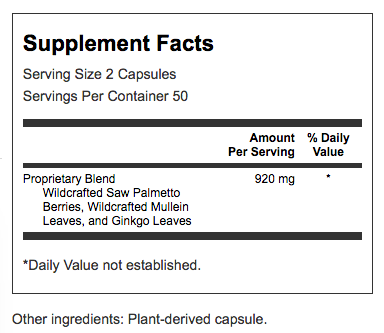 Prostate Plus supplement facts