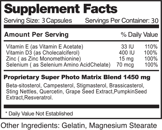 Prostavar Ultra supplement facts Prostavar Ultra supplement facts