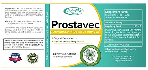 Prostavec supplement facts
