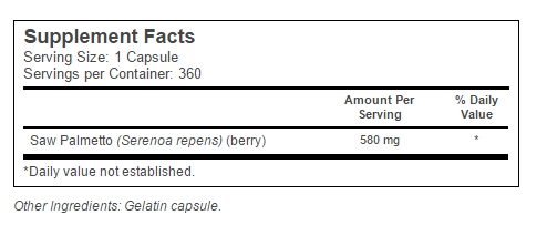 Saw Palmetto Berries supplement facts