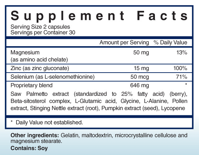 Prostate Health Formula supplement facts Prostate Health Formula supplement facts