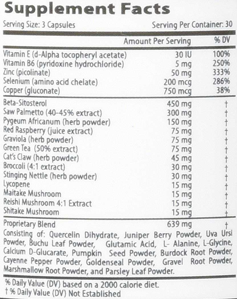 UltaMan Advanced Prostate Complex supplement facts