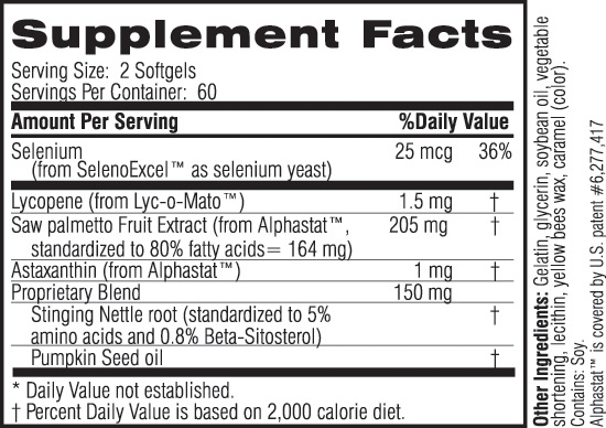 Prostate TLC supplement facts