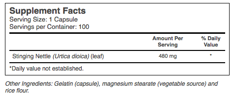 Stinging Nettle Leaf supplement facts