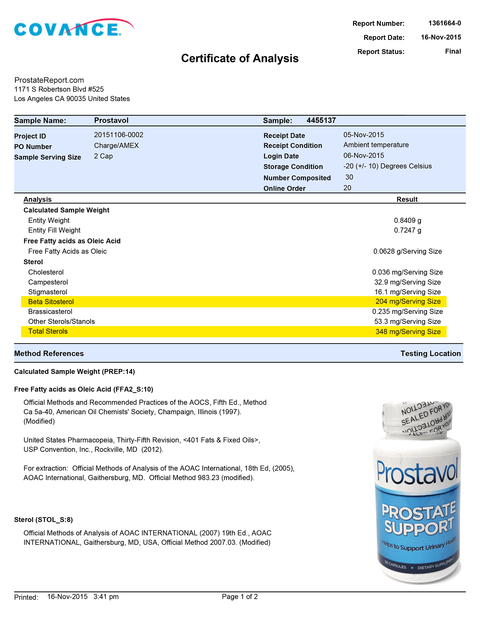 Prostavol lab report 