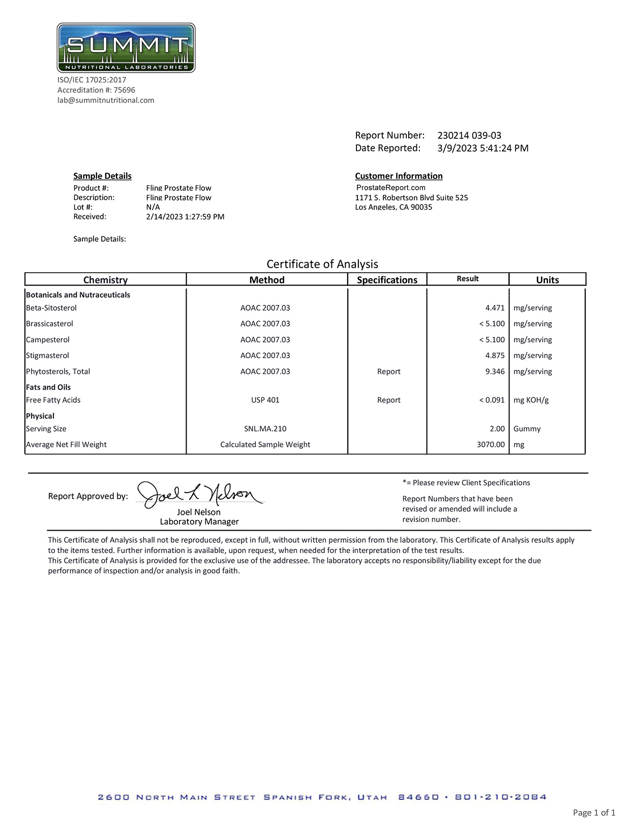 Prostate Flow lab report 