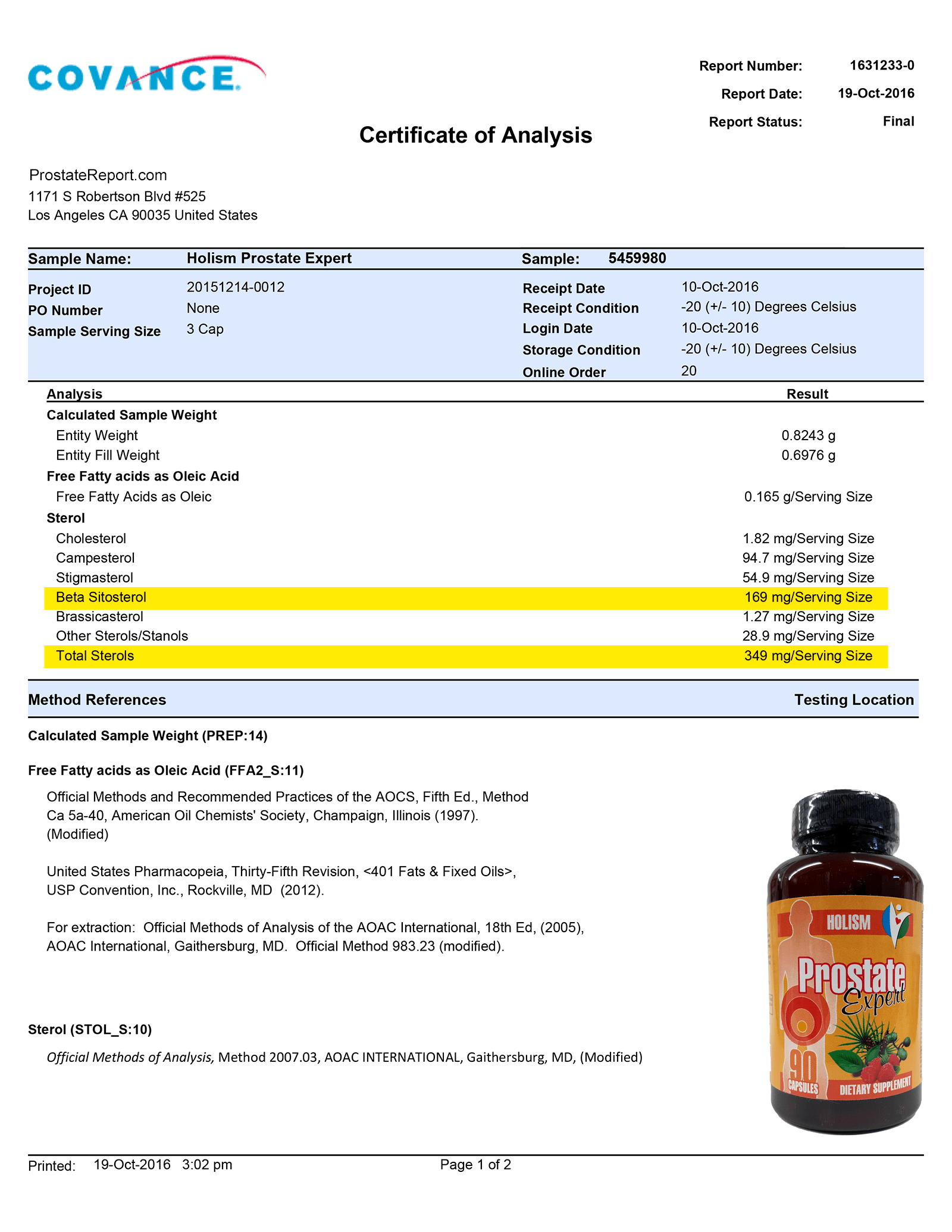 Prostate Expert lab report 