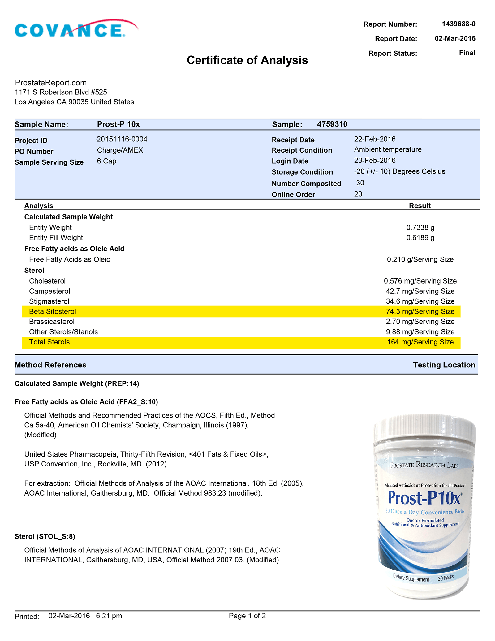 Prost P 10x lab report 