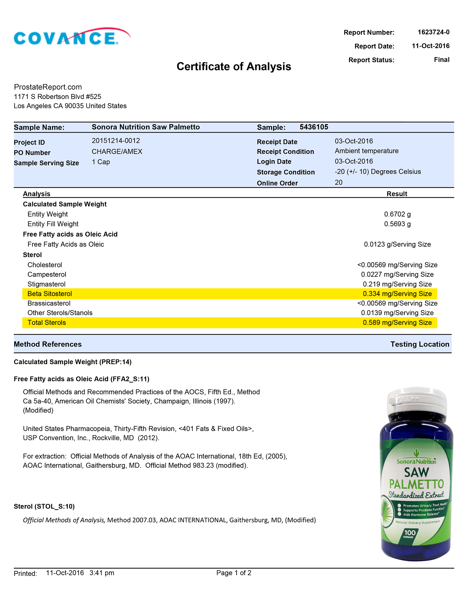 Saw Palmetto lab report 