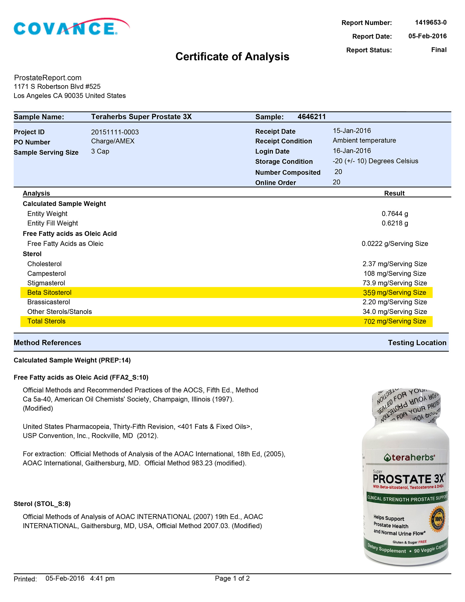 Super Prostate 3x lab report