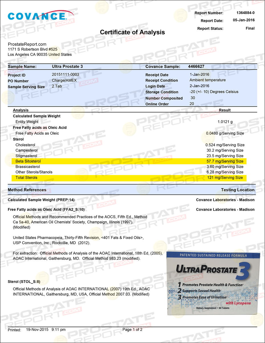 Ultra Prostate 3 lab report 