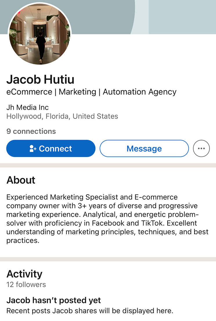 Jacob Hutiu LinkedIn Profile