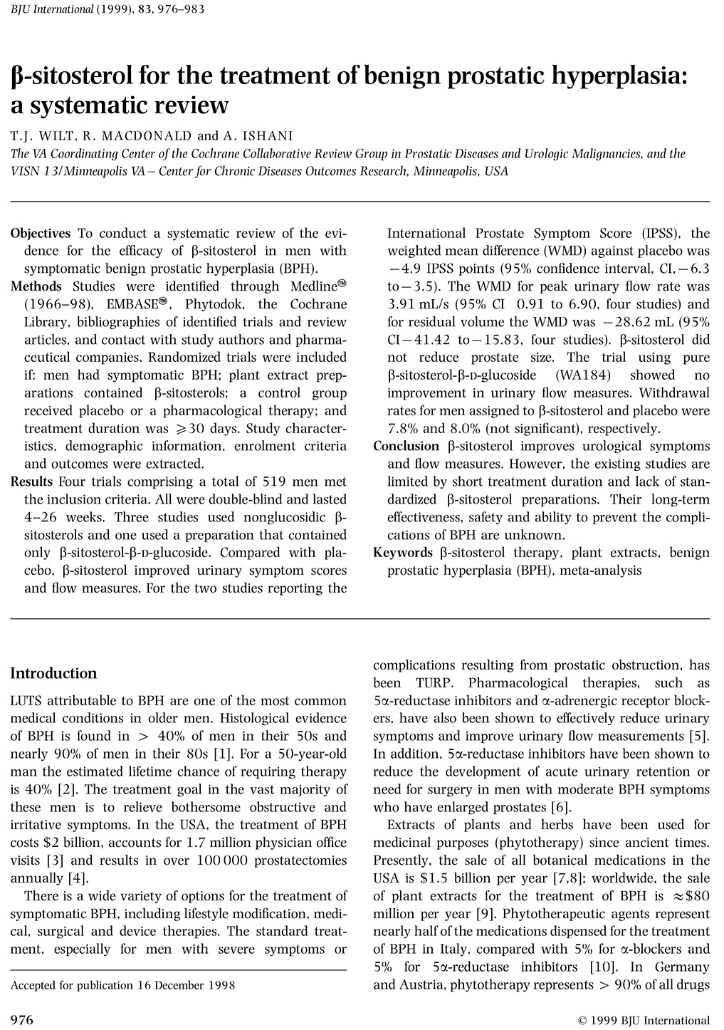 Beta-Sitosterol - Prostate Review PDF
